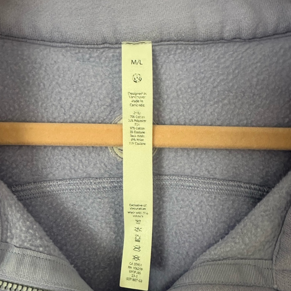 Lululemon Sweats Scuba Oversized Funnel Neck Half-Zip Lavender Dew M/L EUC - Picture 5 of 5